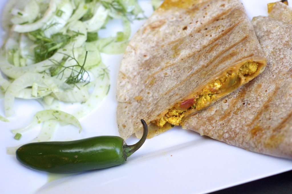 Tofu Scramble Quesadilla